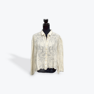 Embroidered Button-Up Top