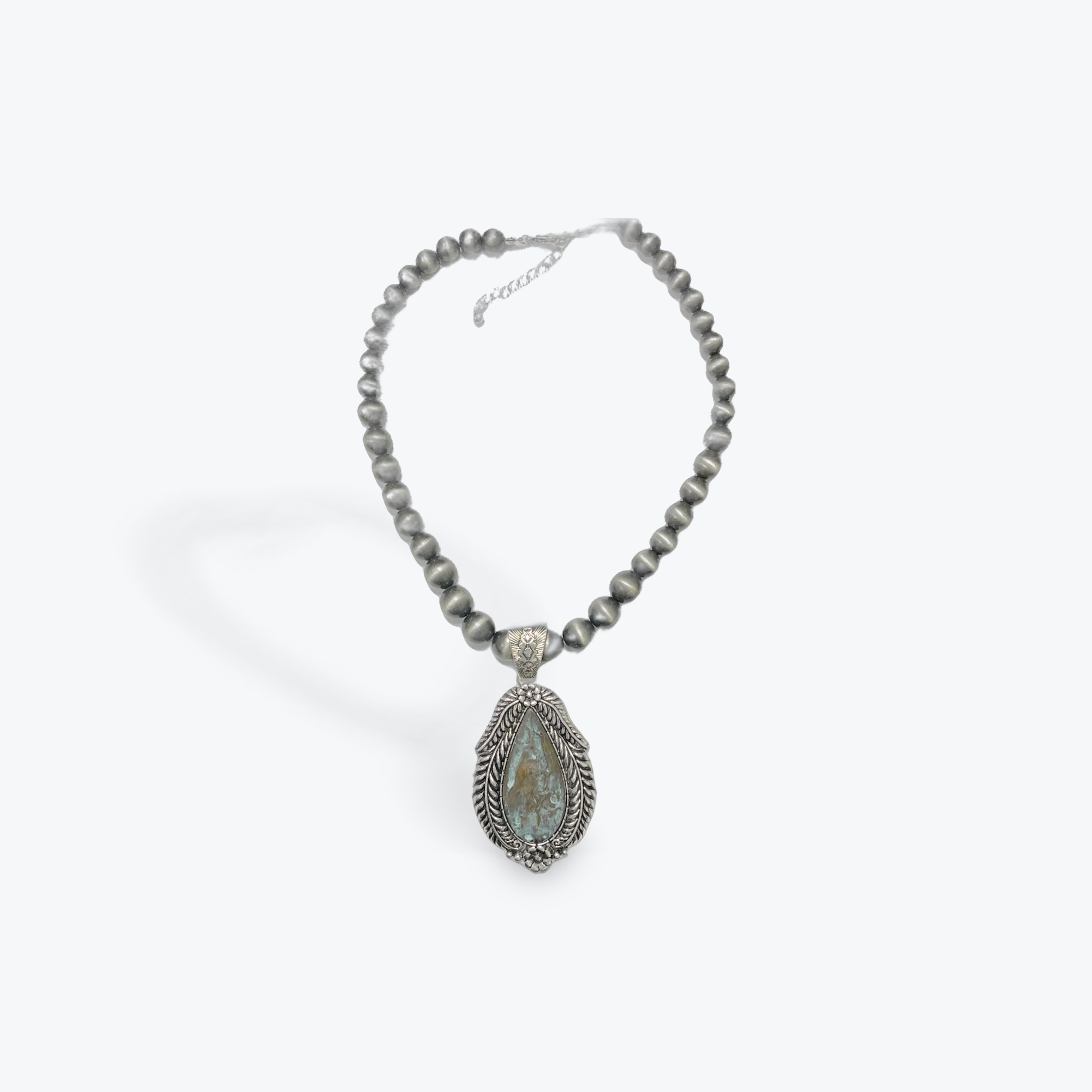 Faux Navajo Bead Necklace with Turquoise