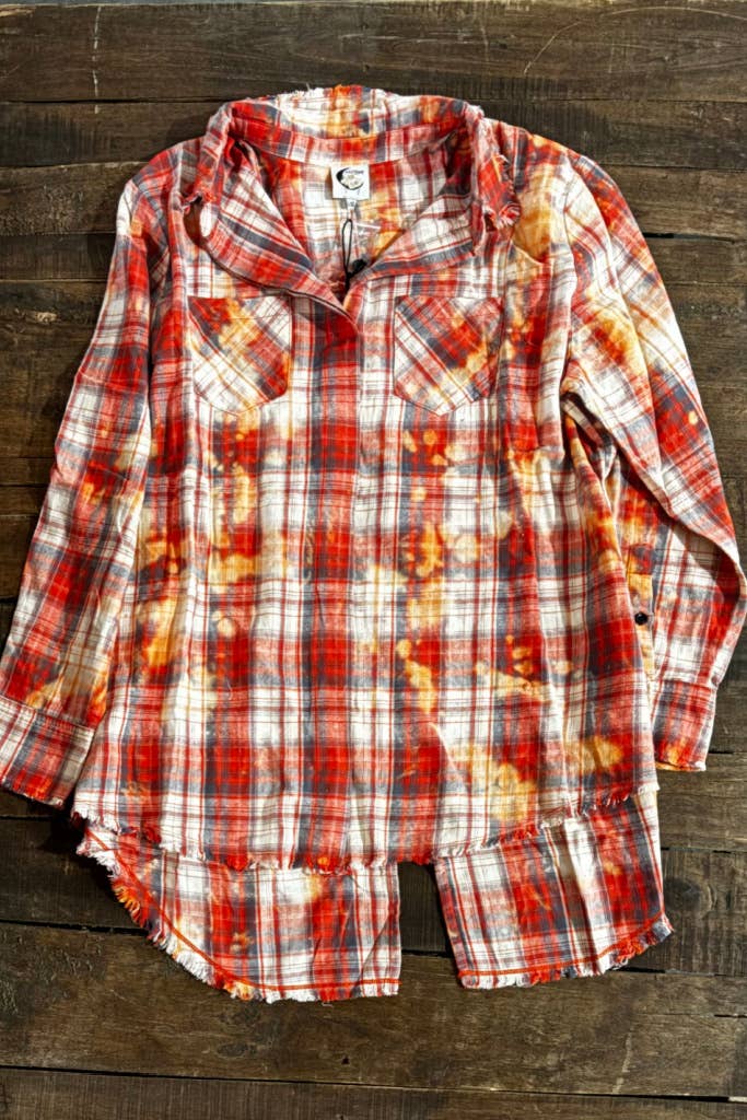 Crisp Morning Air Flannel: Orange: S/M