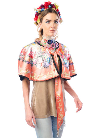 Grace Kelly Reversible Fur Cape: Black / One size