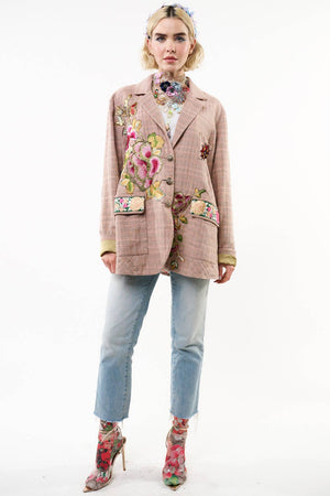 Sudden Sensation Blazer | Pink Jacket | Embroidered Jacket: Pink Ash / XL