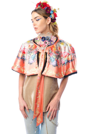 Grace Kelly Reversible Fur Cape: Black / One size