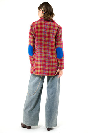 Coco Boucle Lined Blazer / Jacket : Fuchsia/Camel Combo / XS