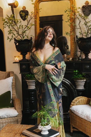 Heartwork Opera Duster Kimono Robe w Artist Butterfly