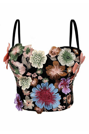 Floral Camisole Top: BLACK / 38C