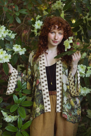 I Dream In Flowers Pixie Duster Cropped Kimono w/ Bees