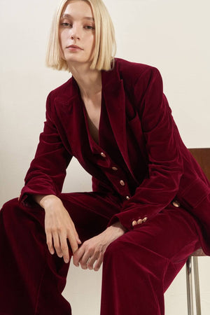 A Velvet Blazer: BERRY
