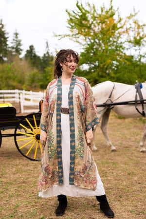 Love Revolution Opera Duster Kimono Robe w/ horse & florals