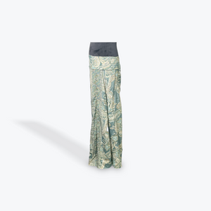 Wide Leg Palazzo Pant: Green Paisley