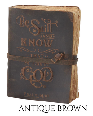 8 Inch Leather BE STILL Embossed Handcrafted Deckle Edge Journals