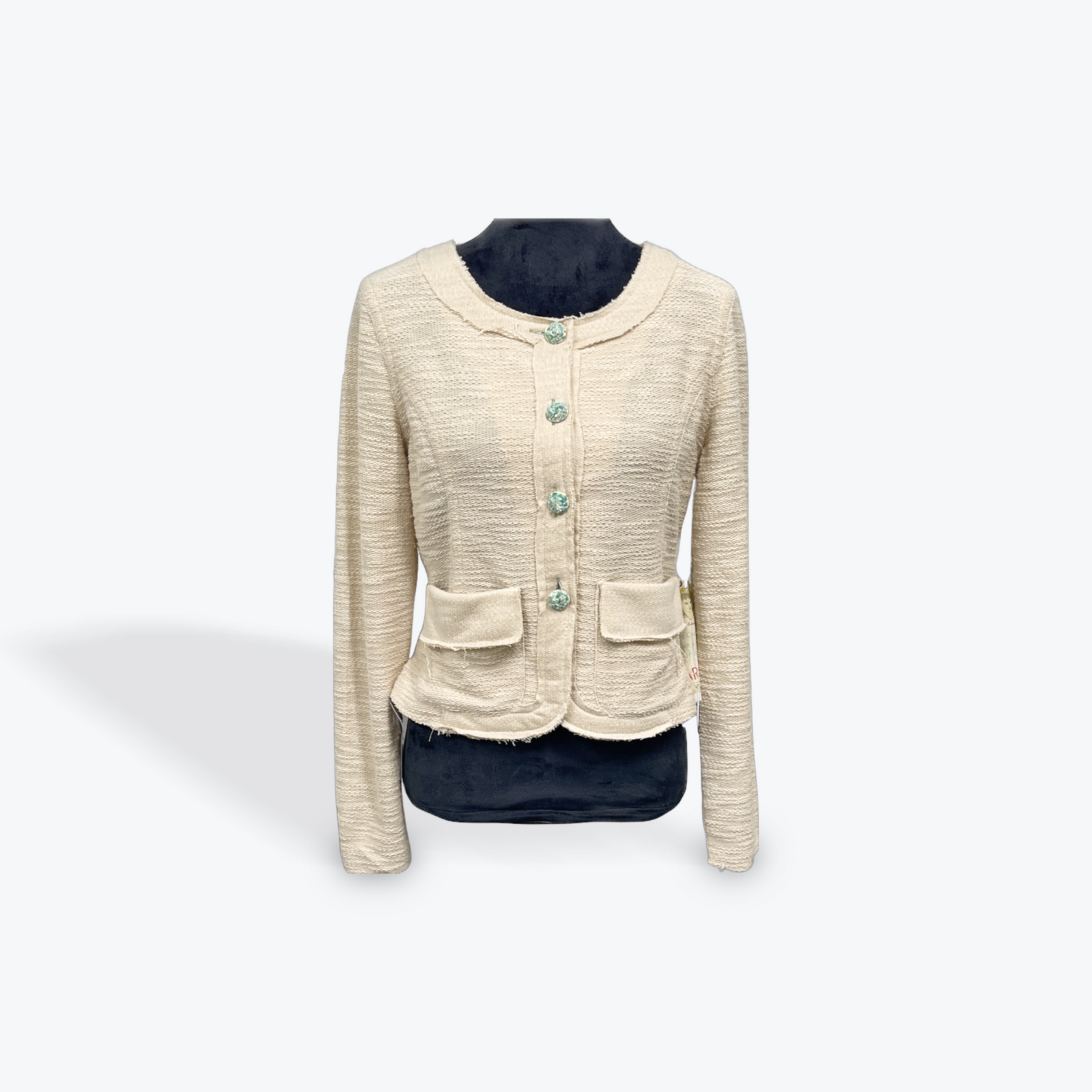 Cotton Cotton Textured Jacket: Beige