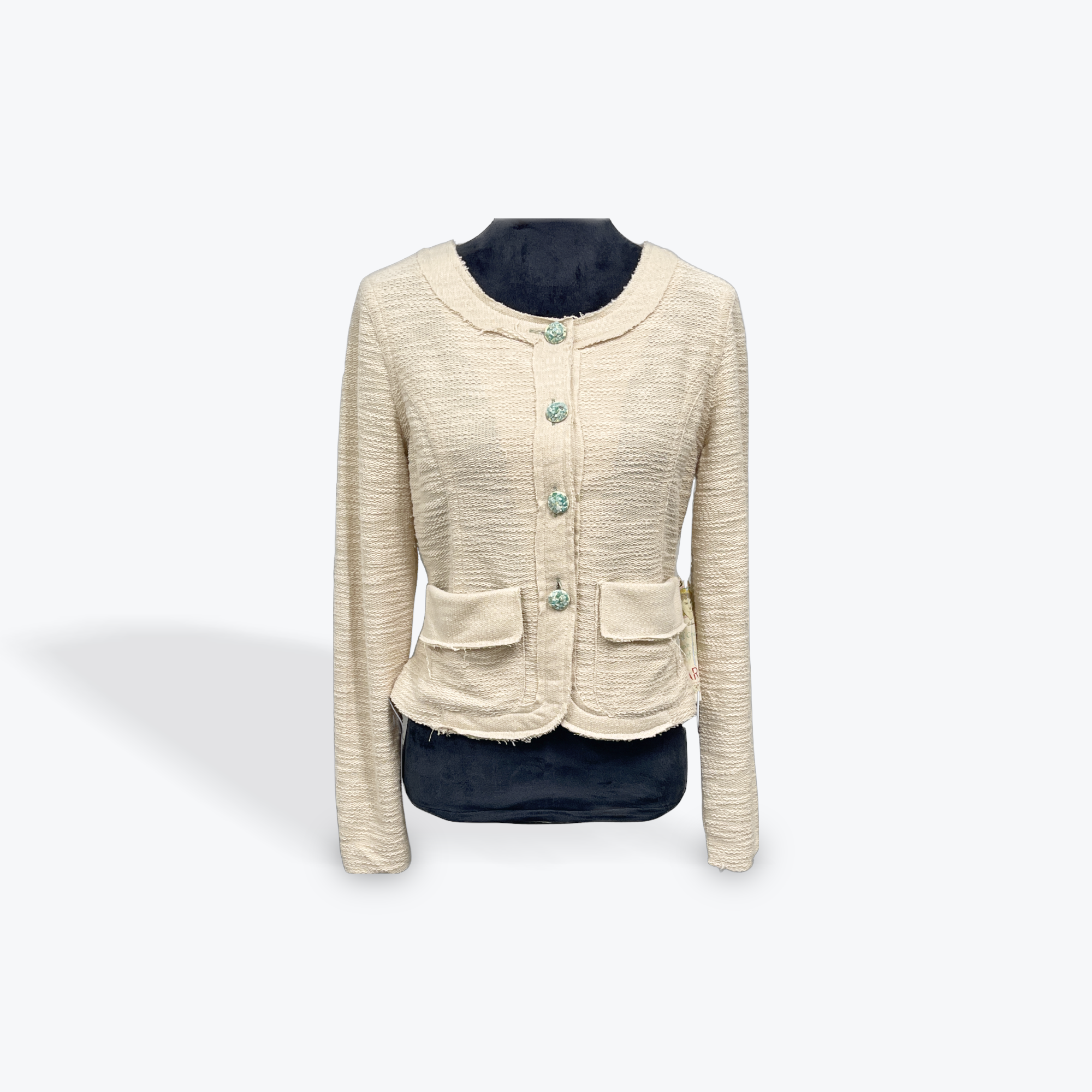 Cotton Cotton Textured Jacket: Beige