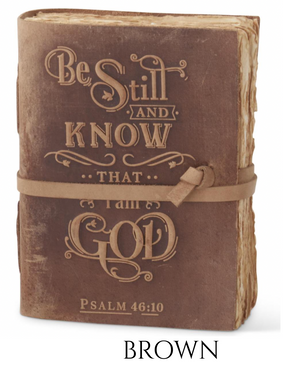 8 Inch Leather BE STILL Embossed Handcrafted Deckle Edge Journals