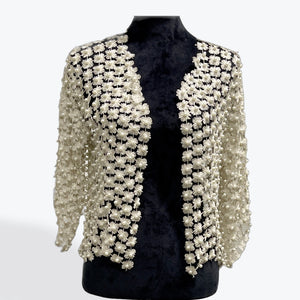 Pearl Beaded Cropped Jacket