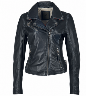 Betsy RF Leather Jacket, Navy