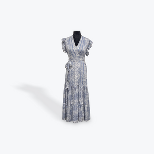 Ruffle Sleeve Wrap Dress