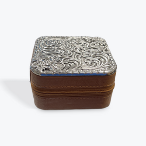 Western Travel Jewelry Box: Silver