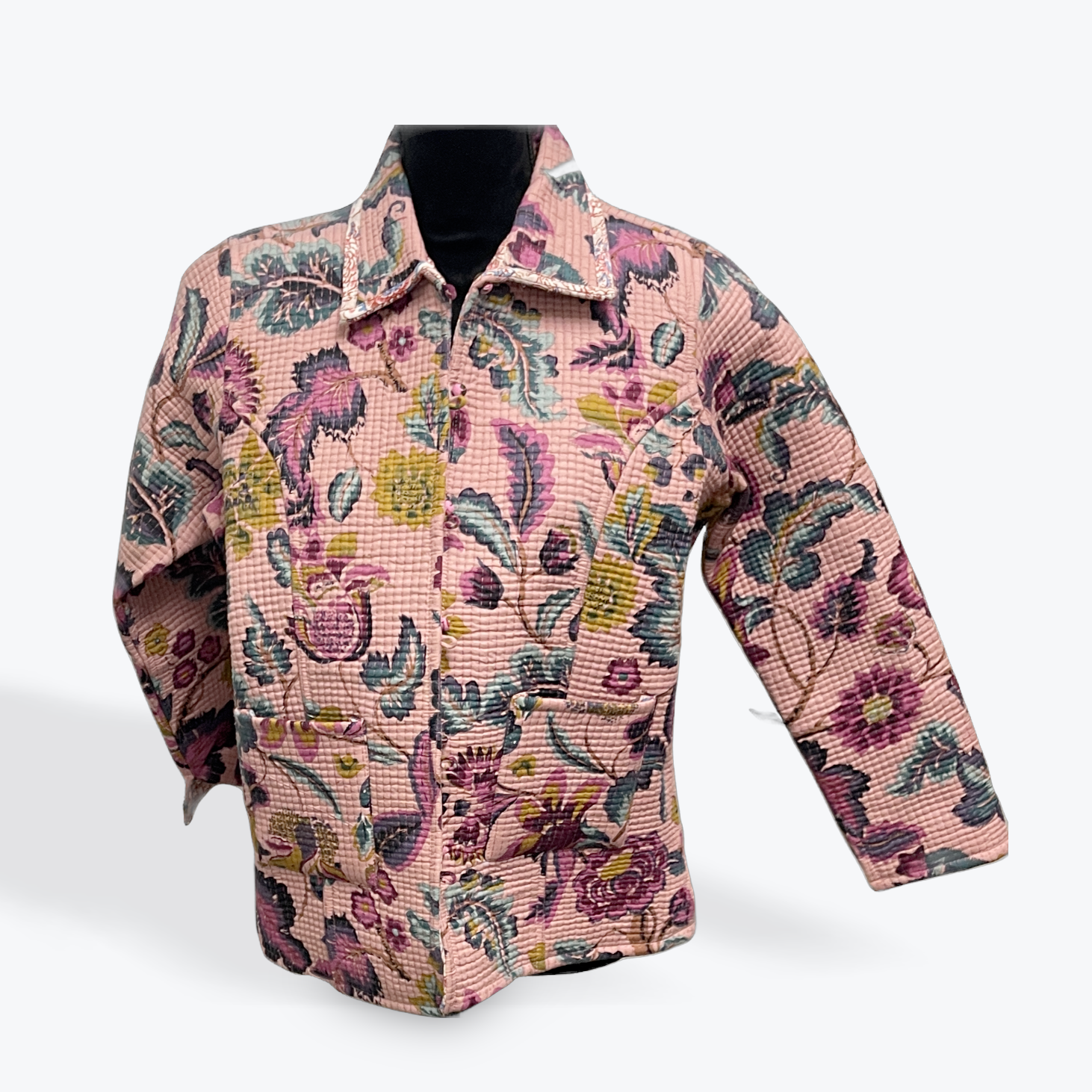 Quilted Jacket: Dark Pink