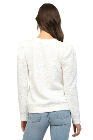 Quilted Puff Sleeve Sweatshirt