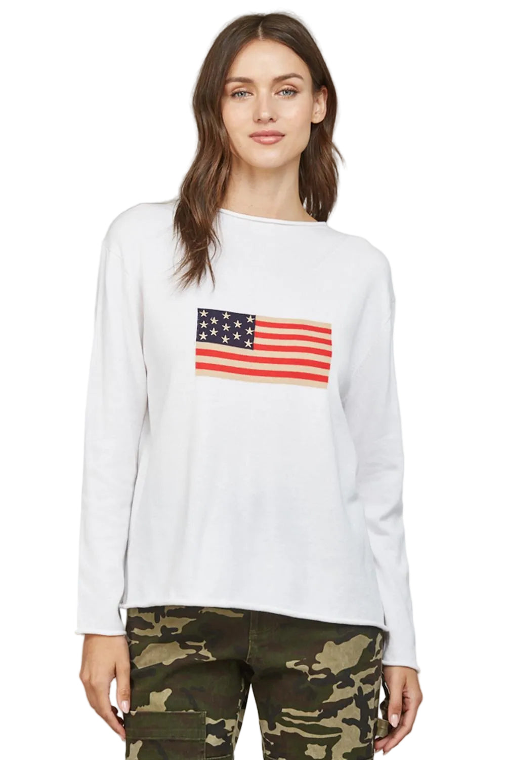 FLAG GRAPHIC LONG SLEEVE SWEATER