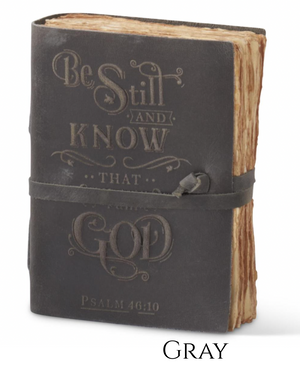 8 Inch Leather BE STILL Embossed Handcrafted Deckle Edge Journals