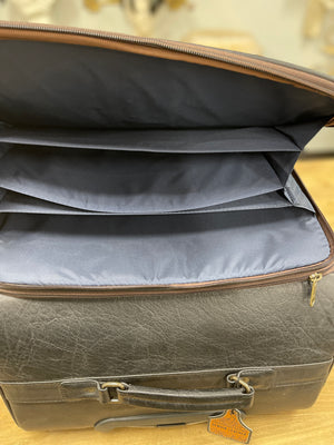 Rolling Luggage Leather Tooled and Natural Cowhide