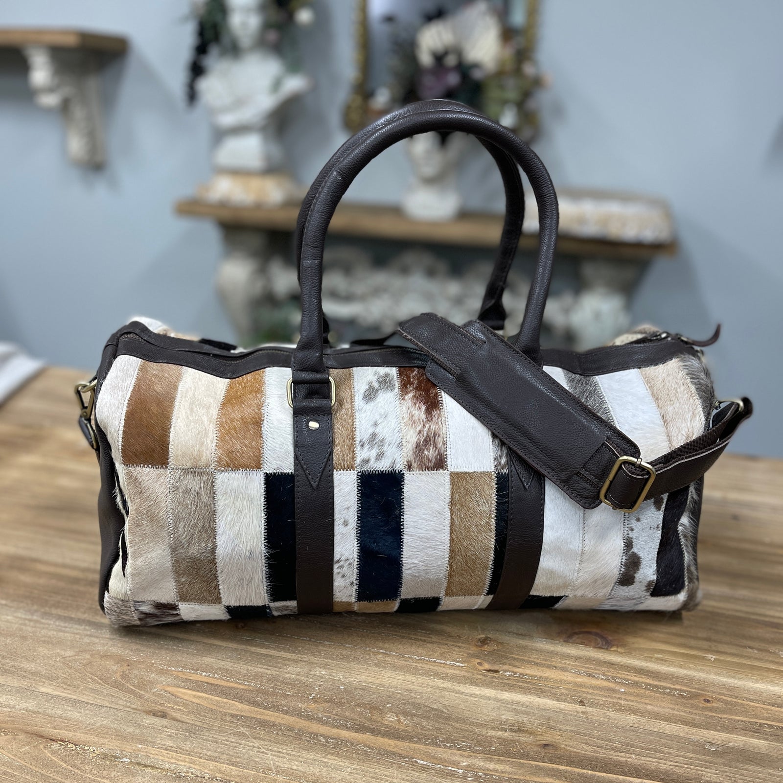 Cowhide Duffle Bag - 7