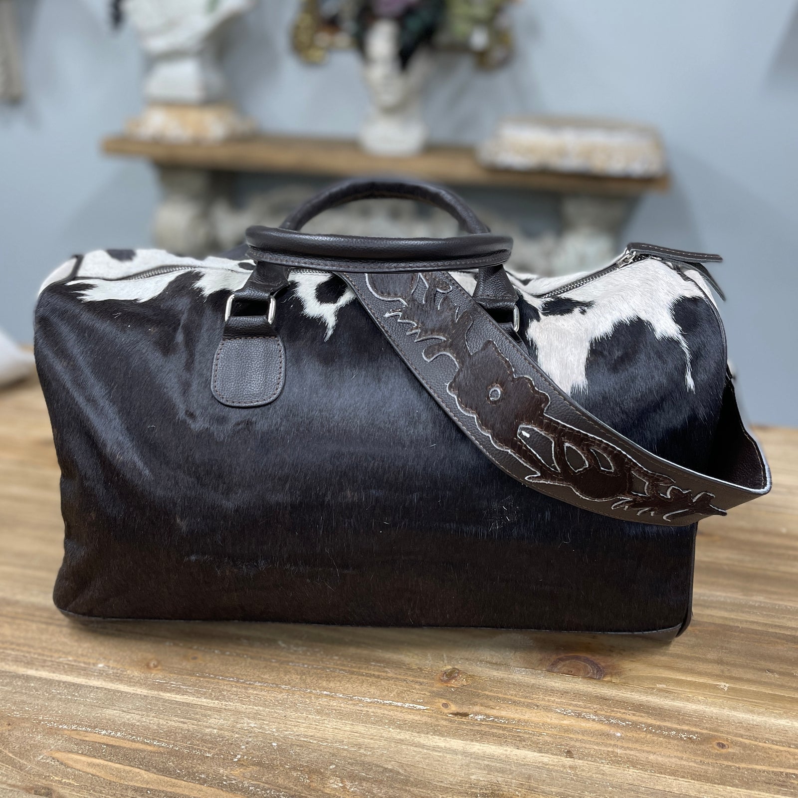 Cowhide Duffle Bag - 8