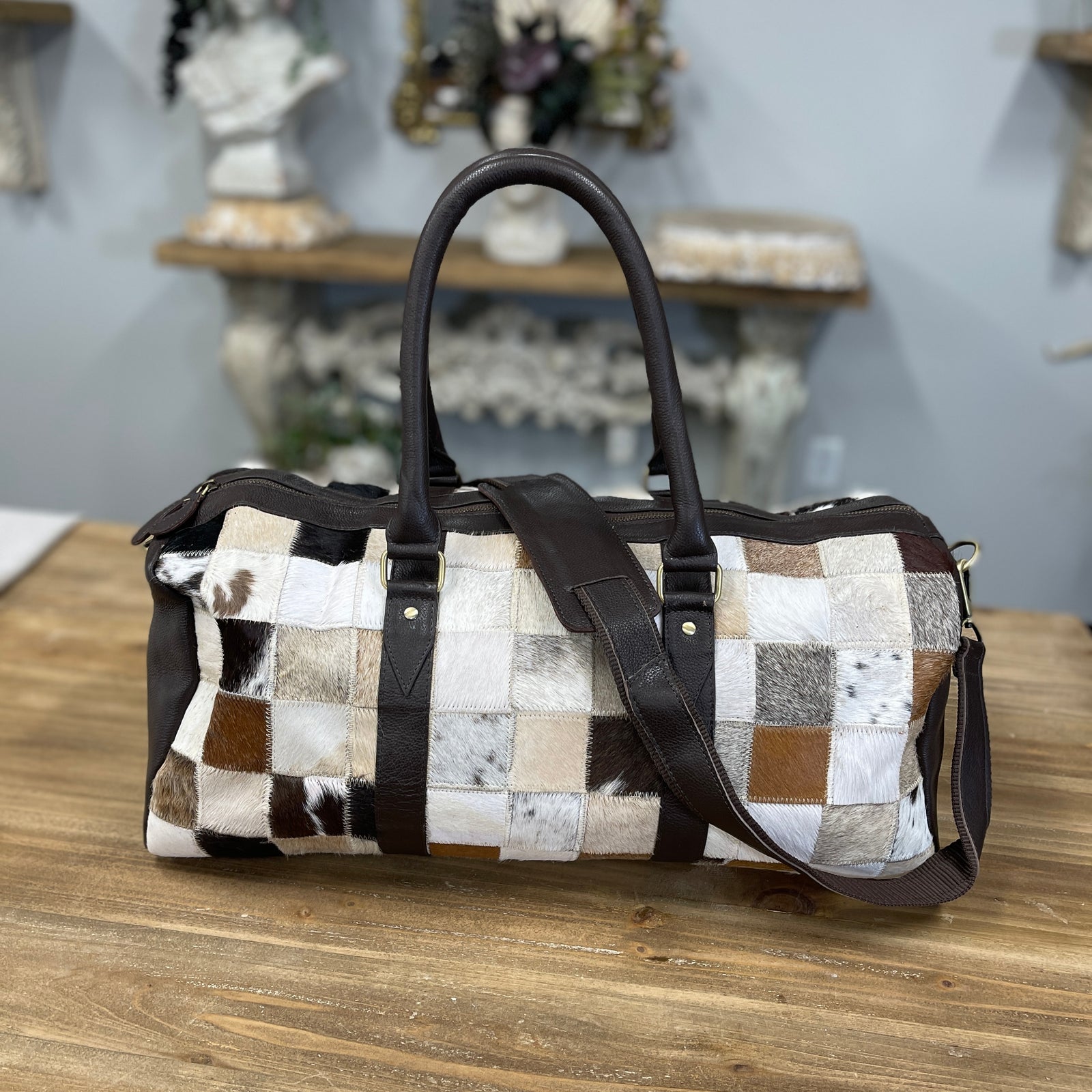Cowhide Duffle Bag - 9