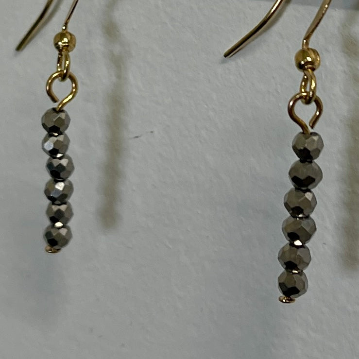Petite Pewter Strand Bead Earring