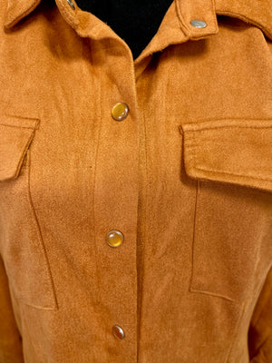 Western Faux Suede Duster Maxi Dress