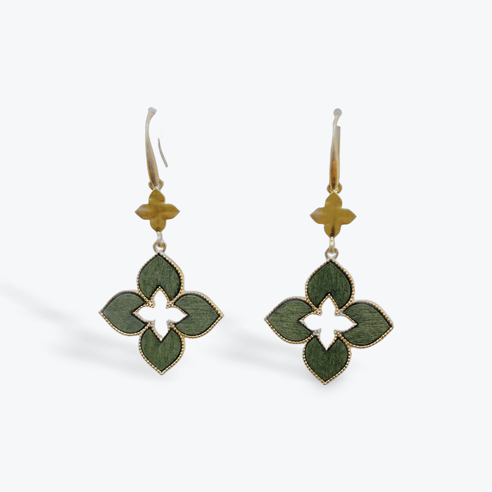 Four Spade Earring, Green