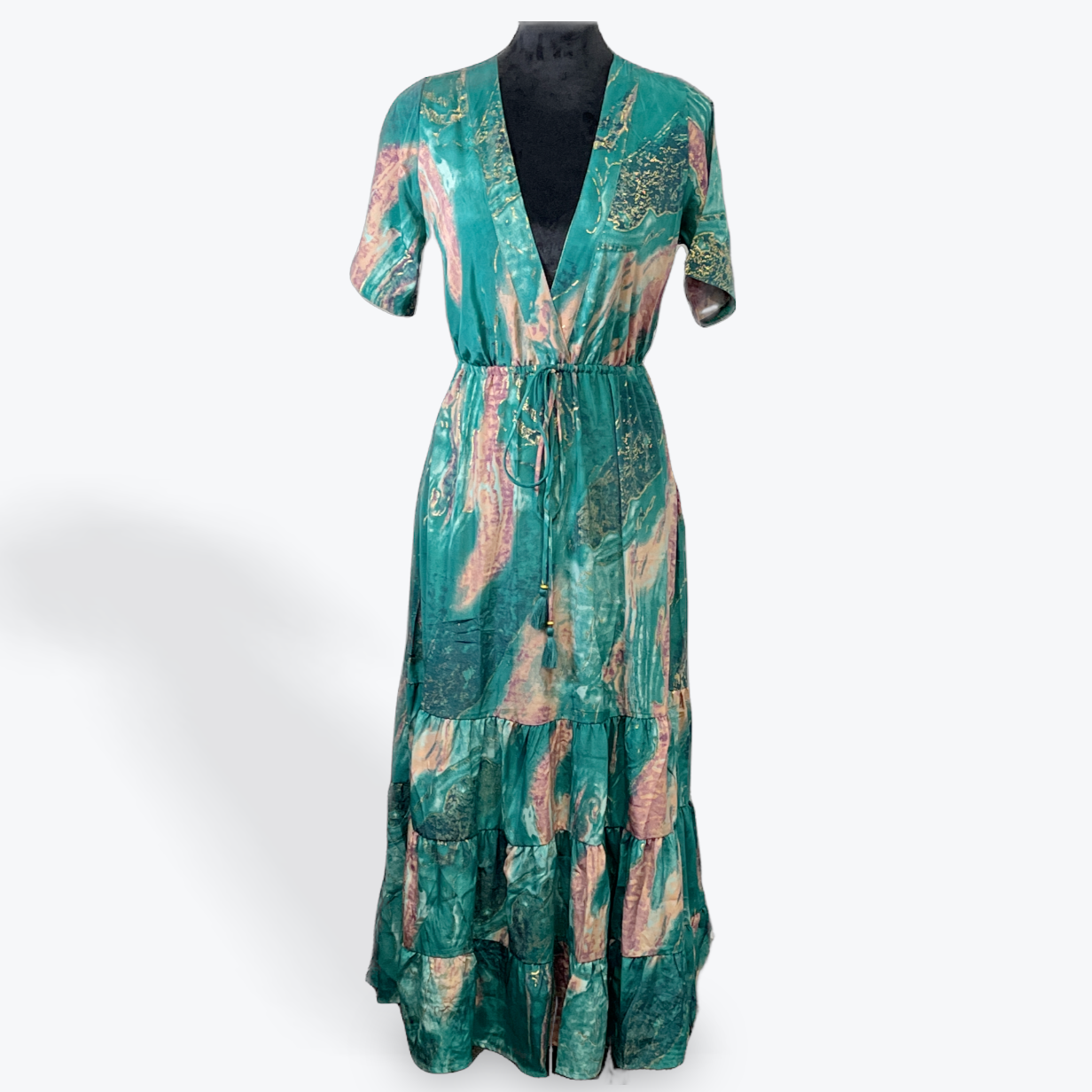 Long Maxi Dress with Deep V-Neck