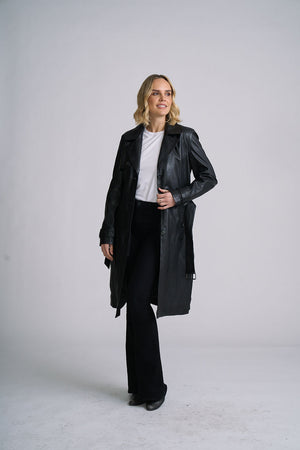 Leah CF Leather Trench