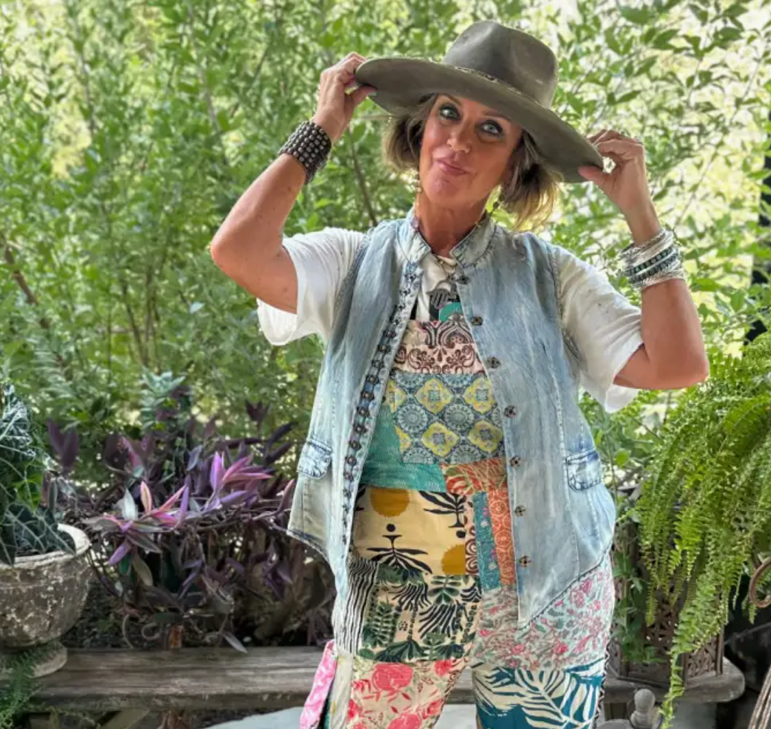 Mesmerized Velvet Vest - Denim: L/XL