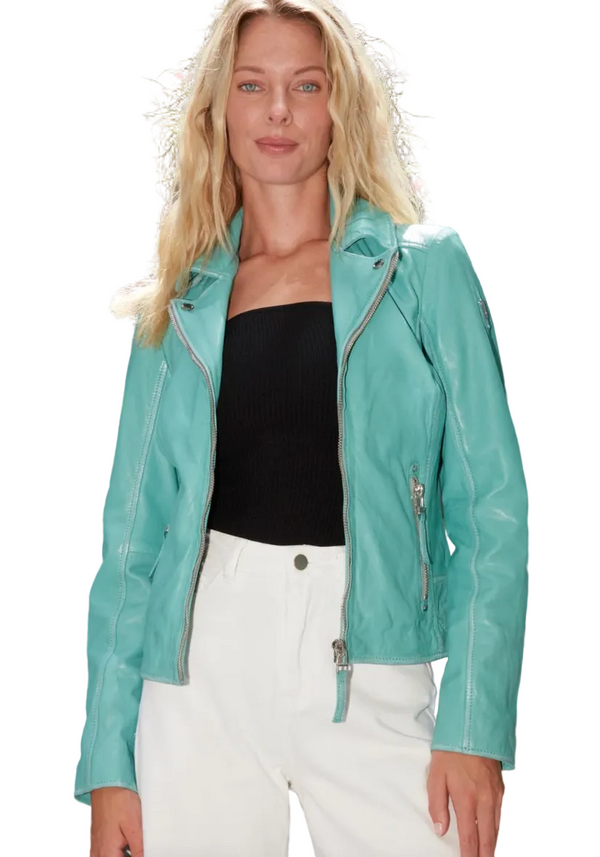 Lamb Skin Jacket, Aqua - That's Invintage