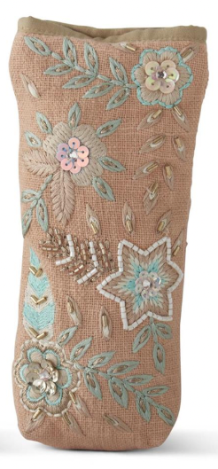 Floral Beaded Eyeglass Holder: Pink