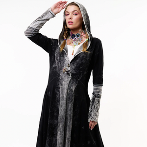 Forest Goddess Duster, Washed Black