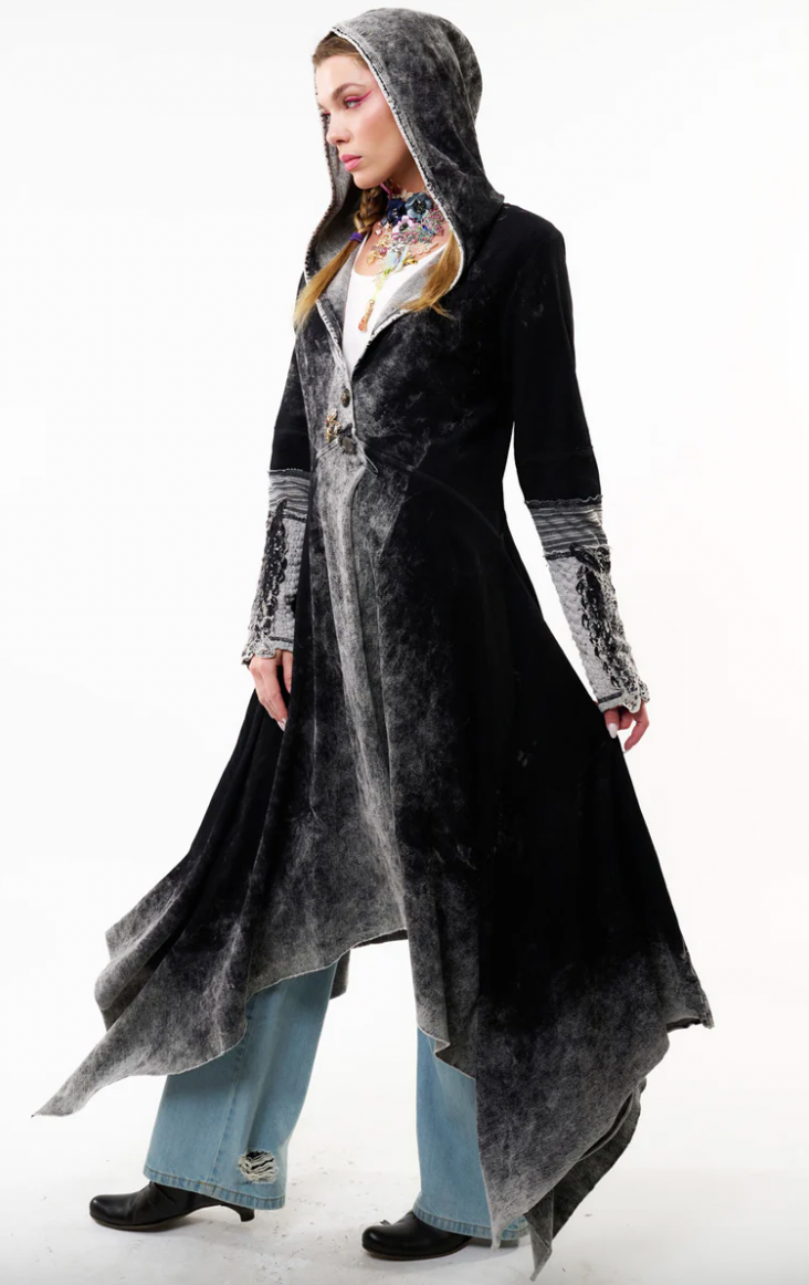 Forest Goddess Duster, Washed Black