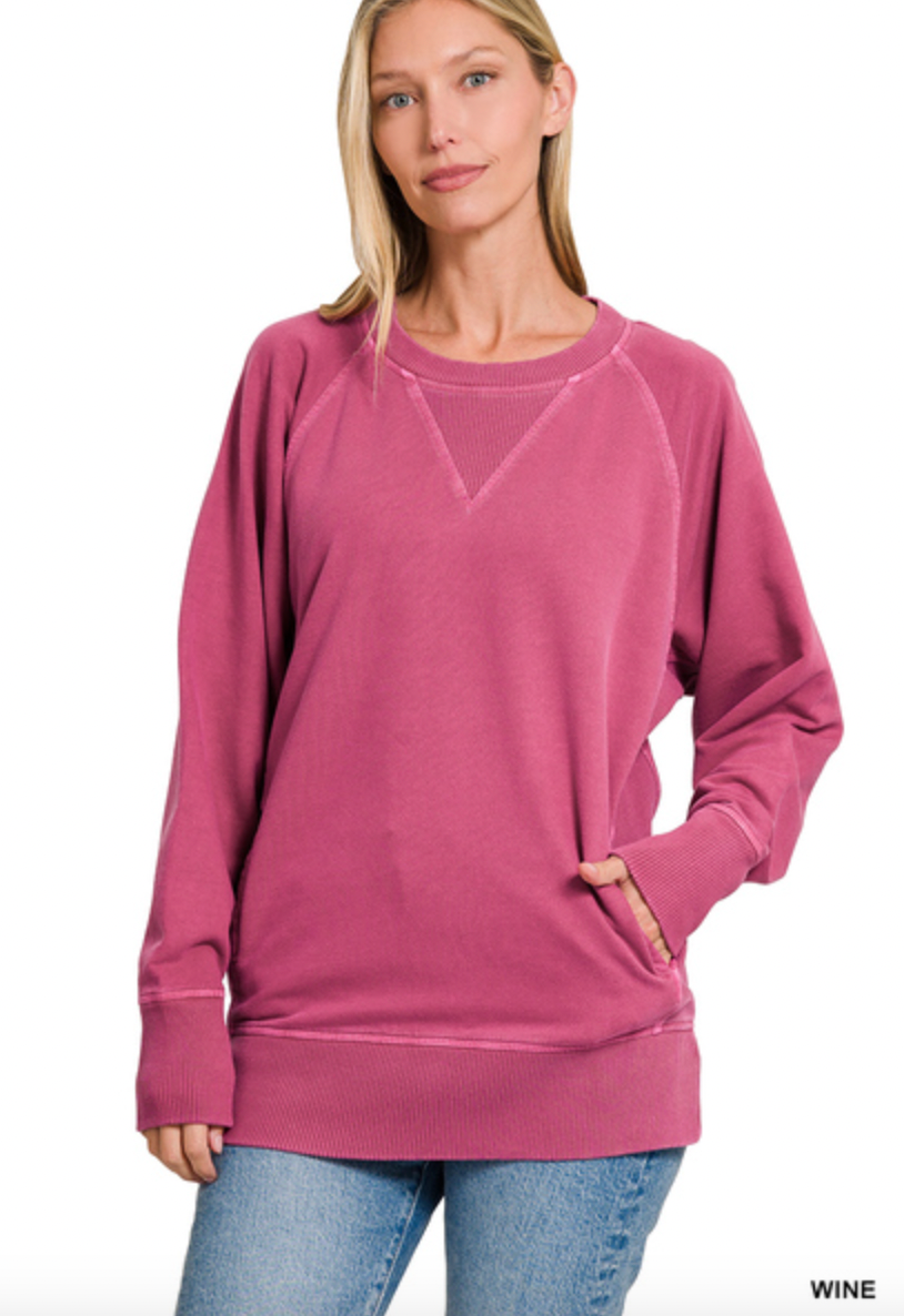 WINE SWEATSHIRT WITH POCKETS