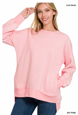 HI-LO SWEATSHIRT WITH POCKETS