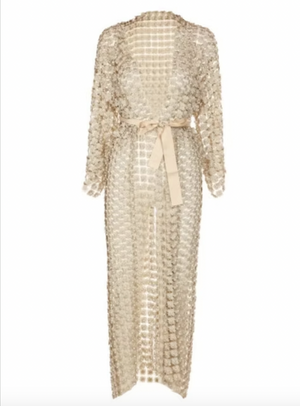Pearl Beaded Duster: Gold