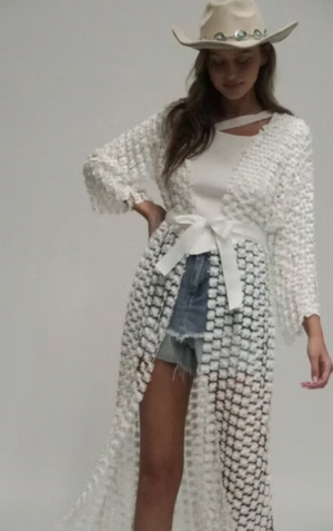 Pearl Beaded Duster: Gold