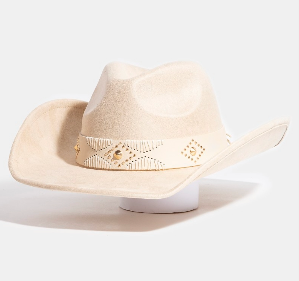 Western Studded And Stitched Cowboy Hat