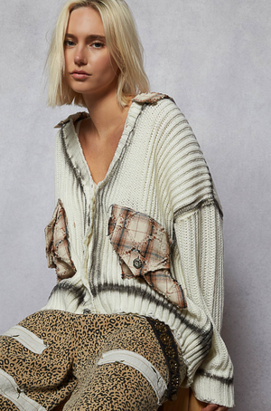 V-NECK LONG SLEEVE CARDI