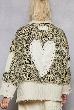 JACKET WITH QUILTED TWILL TRIM