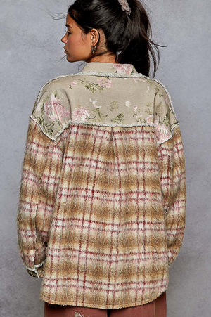 MOHAIR JACKET WITH CONTRAST PRINTED ACCENTS
