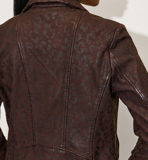 Lamb Skin Jacket, Leopard Brown