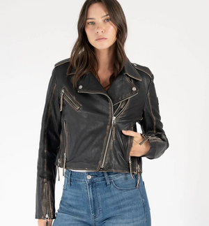 Sharon Lamb Skin Jacket, Antique Black