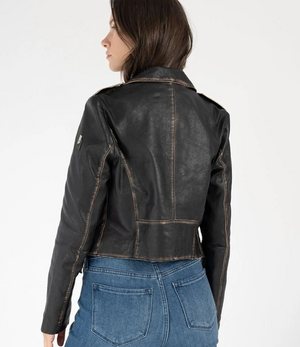 Sharon Lamb Skin Jacket, Antique Black